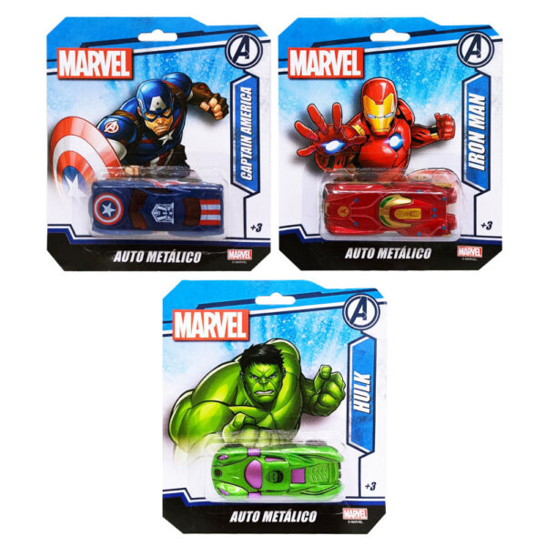 Autitos Metalicos Avengers Spiderman Ironman Capitan America Hulk