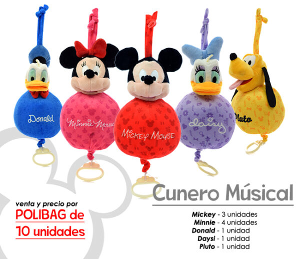 SURTIDO CUNERO MUSICAL DISNEY 20CM