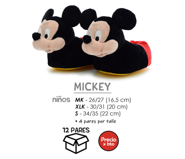 PANTUFLA MICKEY KIDS X 12 PARES