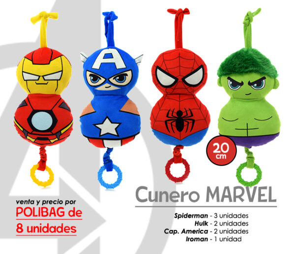SURTIDO CUNERO MARVEL 18CM
