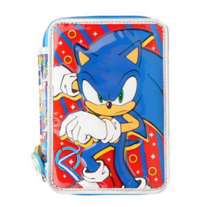 Cartuchera PVC Sonic 2 Pisos Incluye Utiles