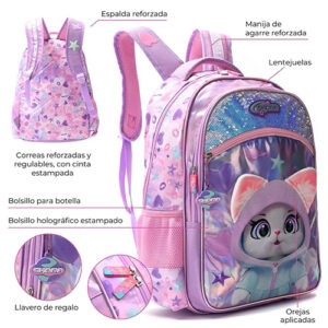 Mochila Pets Kitten Con Llavero 18 Pulg