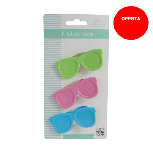 Broche Cierra Bolsa Anteojos x 3