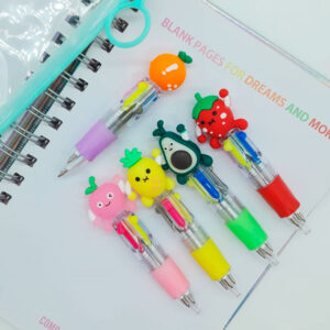 Mini Birome 4 Colores Frutas x 5
