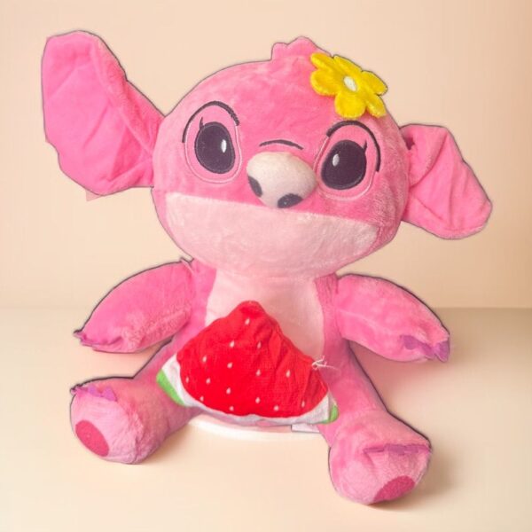 stitch rosa con frutilla de 20cm