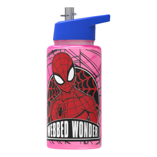 Botella 500 ml con tapa de pajita Spiderman
