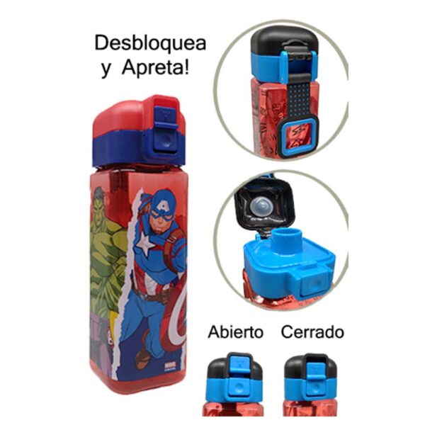 Botella Cuadrada Vengadores 550 Ml