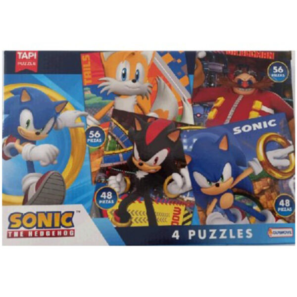 4 rompecabezas 2x48 2x56 piezas Sonic