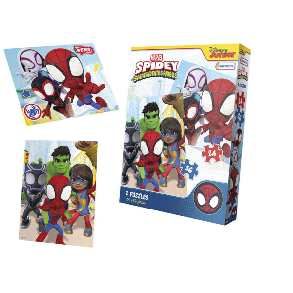 2 Puzzles 24 Y 36 Piezas Spidey