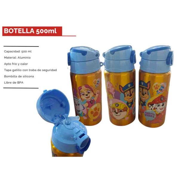 Botella Aluminio 500 Ml Patrulla Canina