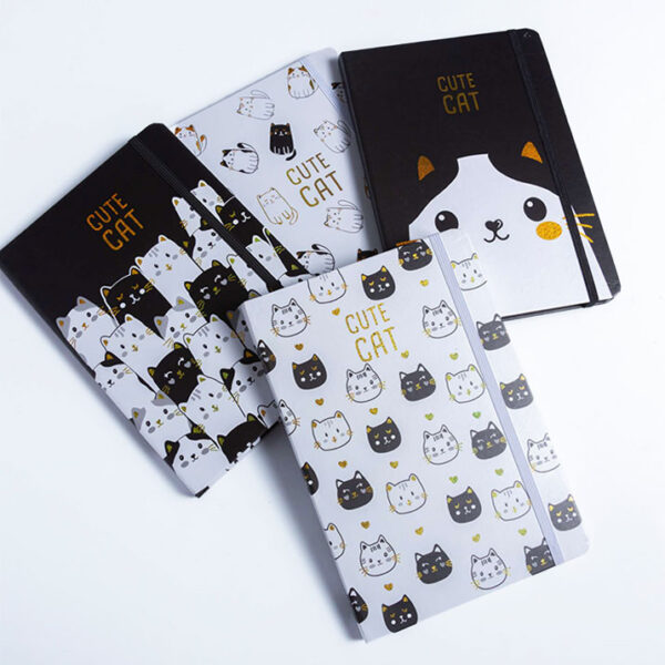 Cuaderno T. Dura Gato Con Elastico 80 Hjs. 15x21 Cm