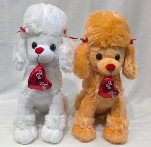 Caniche con corazón 2colores 40cm