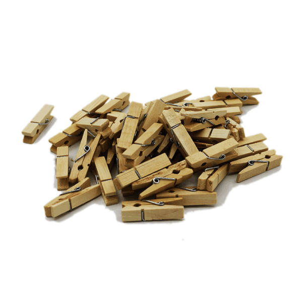 BROCHECITOS DE MADERA X50 - CLIPS GANCHITOS