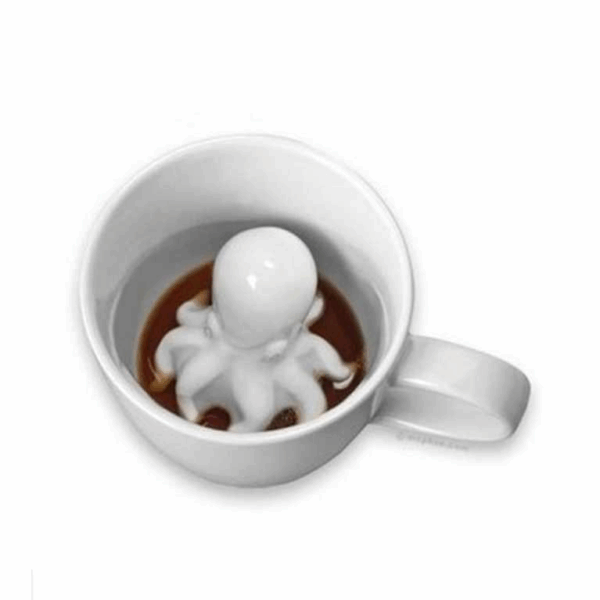 TAZA CON DISEÑO DE PULPO 3D