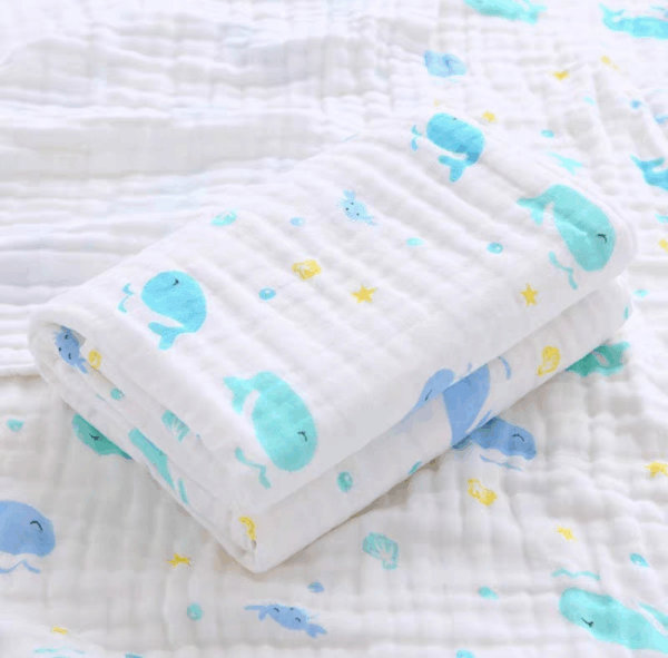 MANTITA PARA BEBE 110X110 BALLENA Y ESTRELLAS