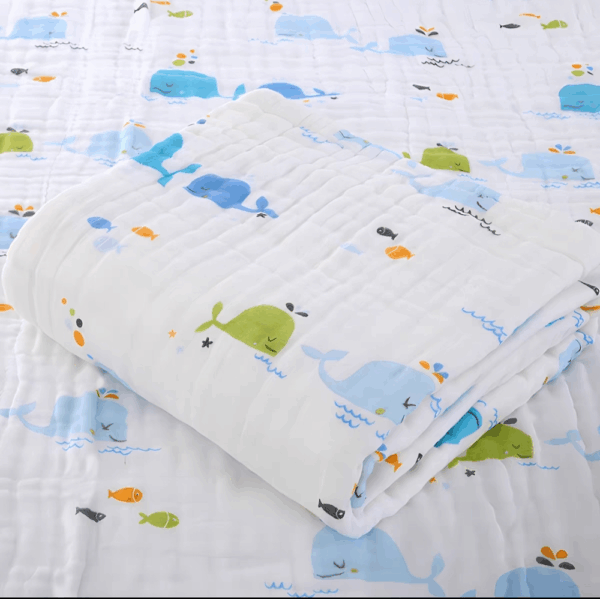 MANTITA PARA BEBE 70X140 BALLENA EN MAR