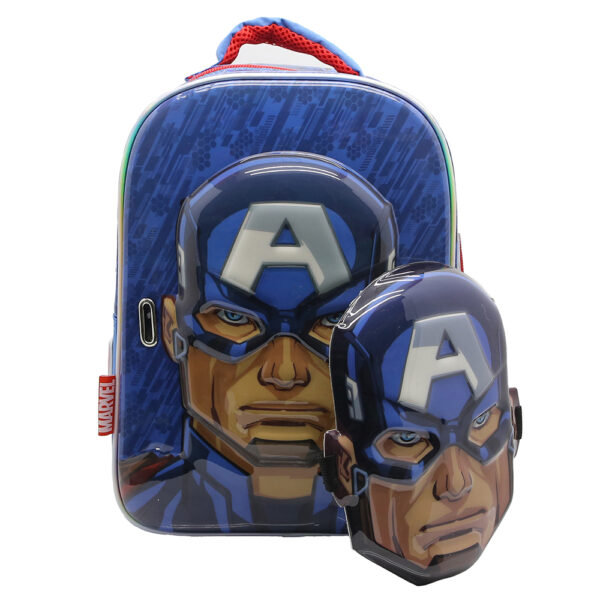 Mochila Capitan America Espalda Con Mascara 12"