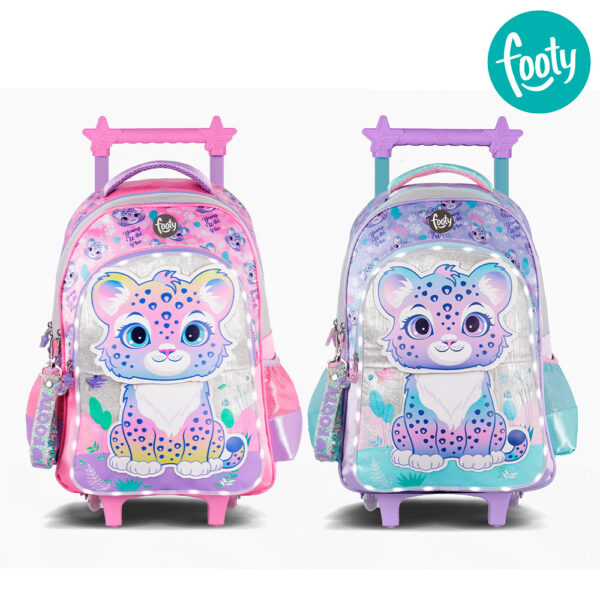 Mochila Carro 18 Pulg Con Luz Led Sweet Leopard