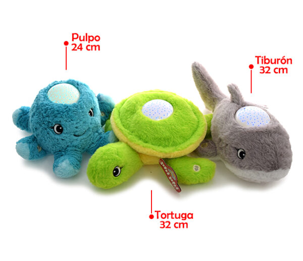 3 ANIMALES DE MAR CON PROYECCION DE LUZ 28CM