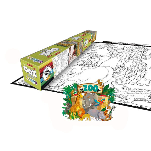 Zoo Súper Lámina 64x94 Para Colorear Y Colgar