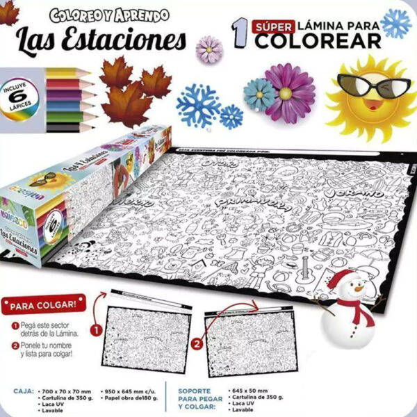 Las Estaciones Super Lamina Para Colorear Y Colgar