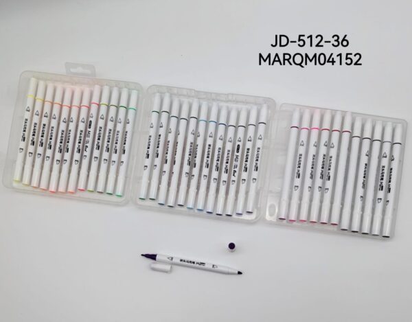 MARCADORES DOBLE PUNTA 36COLORES JD-512-36-48