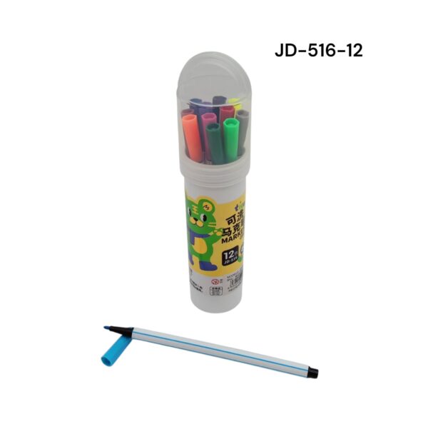 MARCADOR FIBRA 12COLORES JD-516-12-144