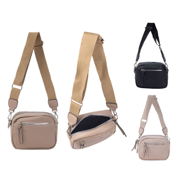 Bandolera Bolso Crinkle Doble Correa Mediana