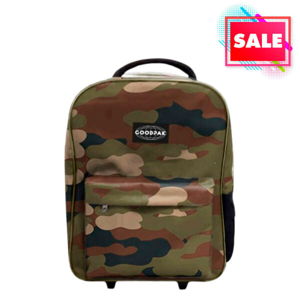 Mochila Goodpak Con Carro Rueda Doble Camuflado Verde 17"