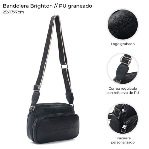 Bandolera Brighton Con Bolsillo Frontal 25x17x7 Cm