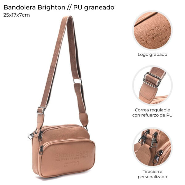 Bandolera Brighton Con Bolsillo Frontal 25x17x7 Cm