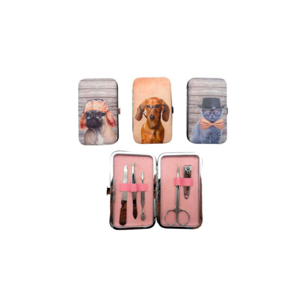 Set Manicura x 5 Pzas. Diseño Perro - Gato
