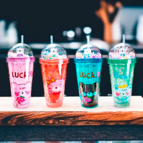 Vaso Acrilico Gatito 450 Ml