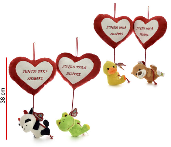 ANIMALES CON CORAZON COLGANTE 38CM