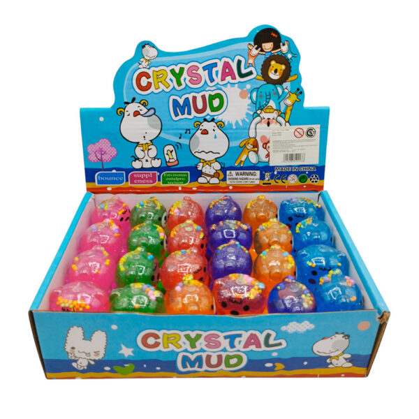 Mini Crystal Slime Oso Con Moño