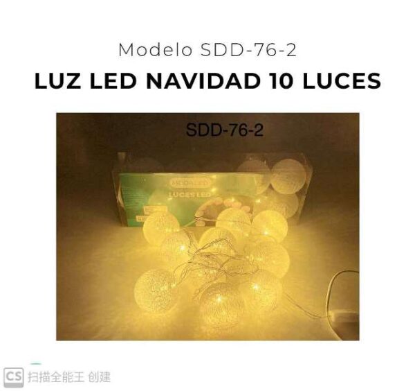 LUZ LED NAVIDAD 10 LUCES SDD-76-2-50