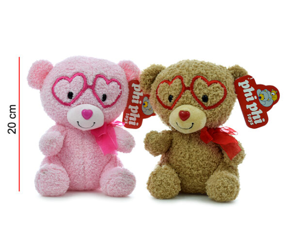 OSITO CON LENTES CORAZONES 20CM