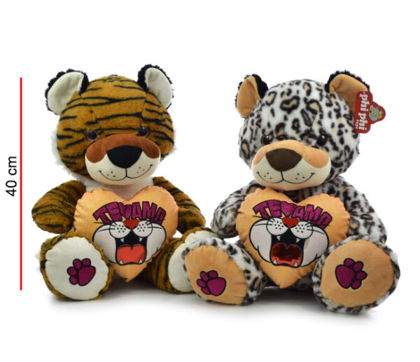 TIGRE Y LEOPARDO CON CORAZON 40CM