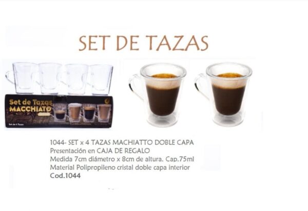 SET TAZAS  X4 MACCHIATO DUZZI C1044