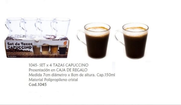 SET TAZAS  X4 CAPUCCINO DUZZI C1045