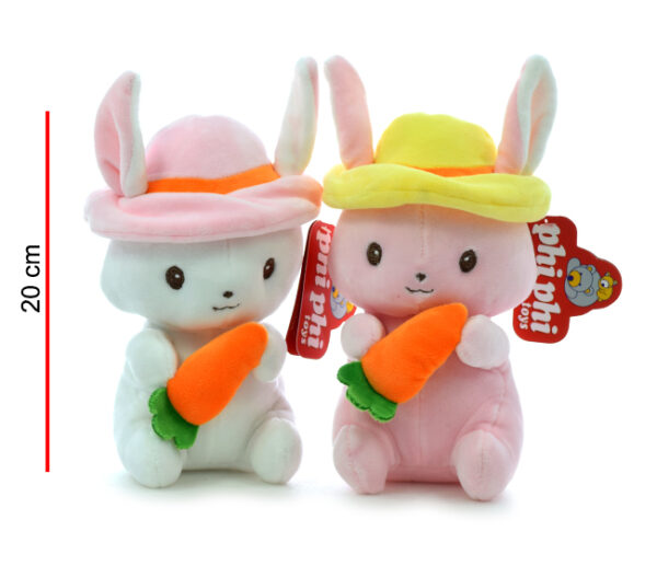CONEJITO CON SOMBRERO Y ZANAHORIA 20CM