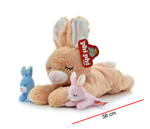 MAMA CONEJO CON 2 HIJOS 38CM