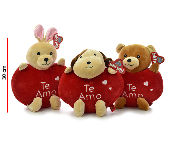 ANIMALES SPANDEX CON CORAZON 30CM