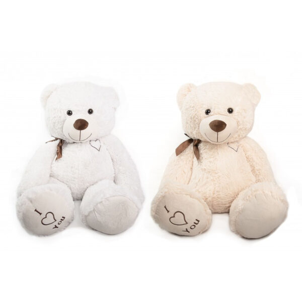 OSO CON CORAZONES BORDADOS 2 COLORES 60 CM -