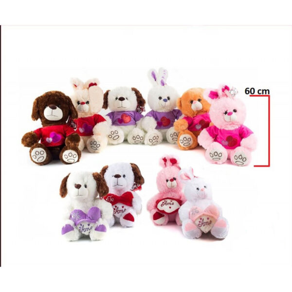 ANIMALES SURTIDOS CON CORAZÓN 60 CM -