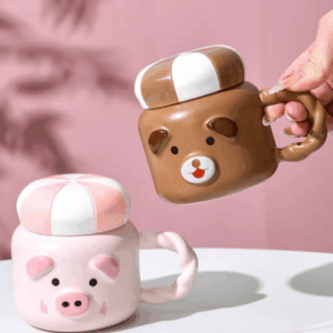 TAZA CERAMICA ANIMALES CON GORRA