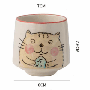 VASO CERAMICA GATO Y PEZ
