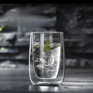 VASO VIDRIO DOBLE FORMA GOTA 250 ML
