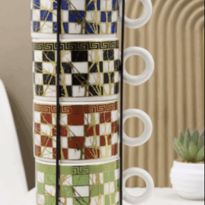 TAZA CERAMICA DE TE X 4 APILABLE