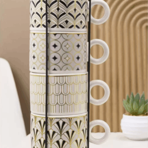 TAZA DE TE CERAMICA APILABLE X 4